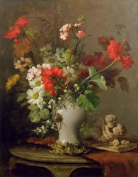 Flores de verão em um vaso